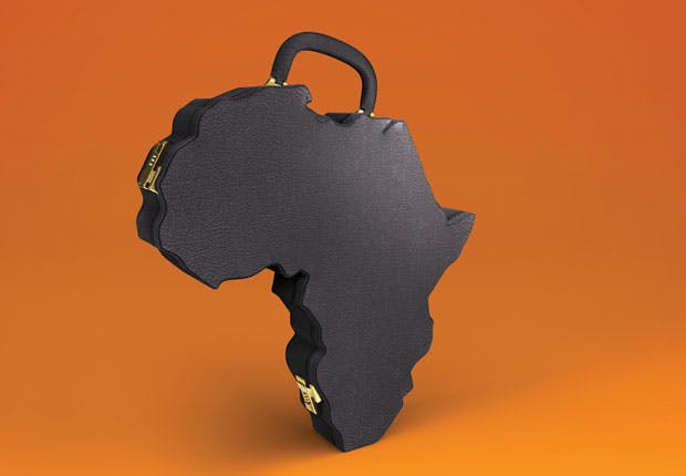 suitcase shaped like Africa continent