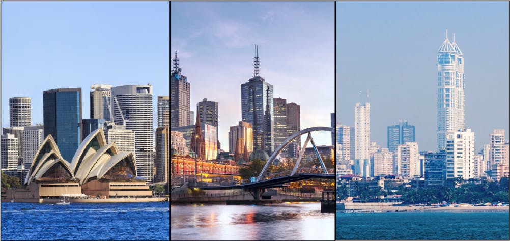 Three views of cities in the Asia-Pacific region