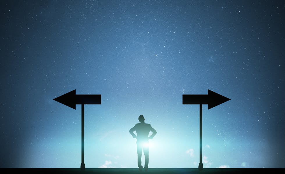 Businessman business concept directional sign.