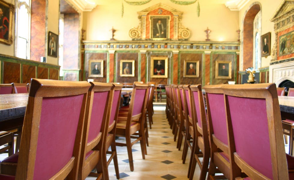 old university mess room aisle