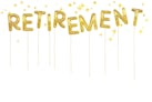 Picture of party balloons spelling 'retirement', to illustrate partner retirement assistance feature
