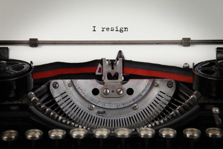 Resignation letter, quit, exit